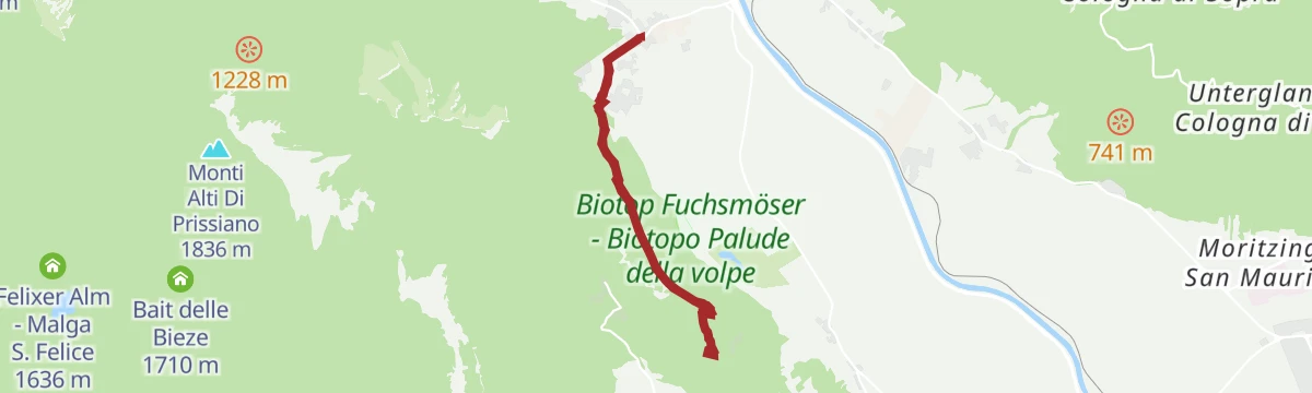 Route map: Escursione Andriano-Castel Hocheppan
